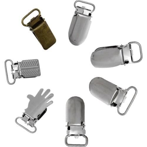 5Pcs Metal Solid Color Baby Pacifier Clips Cute Infant Soother Dummy Clip Nipple Feeding Holders Diy Accessories Tool