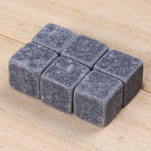 6pcs Natural Whiskey Stones Sipping Ice Cube Bar Rock Wine Cooler Stone Wine Drinks Cooler Cubes Whiskey Rocks Granite