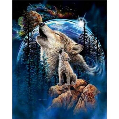 Diamond Embroidery Wolf Girl picture Mosaic Crystal 5D Cross Stitch Square/ROUND Drill Diamond Painting DIY needlework l656