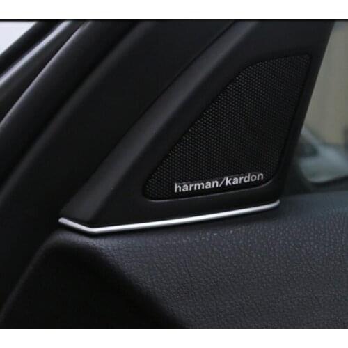 Car-Styling Front Door Stereo Audio Speaker Strip Stereo Decal Cover Trim strip Mouldings Sticker For BMW 5 series F10 Accessory