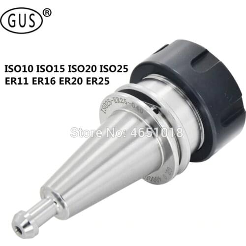 Free shipping High precision ISO10 ISO15 ISO20 ISO25 ER11 ER16 ER20 ER25 iso10 ER11 25L collet chuck for CNC machine tool holder