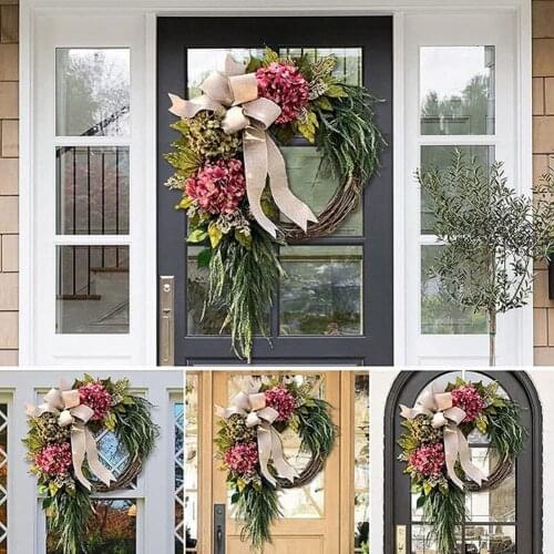 Door Large Garland Artificial Peony Flower Wreath Wall Hanging Front Home Christmas Wedding Decoration house Home Decor Leaves