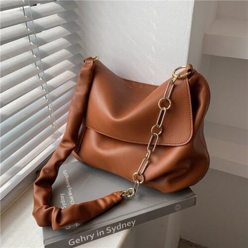 CGCBAG 2021 All-match Simple Shoulder Bag Women High Quality PU Leather Crossbody Bags Female Large Capacity Vintage Handbag