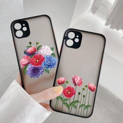 Poppies Flower Print Phone Cases for iphone 6s 7 8 Plus SE 2020 For iPhone 11 12 Pro Max X XS MAX XR Hard Matte Shockproof Cover