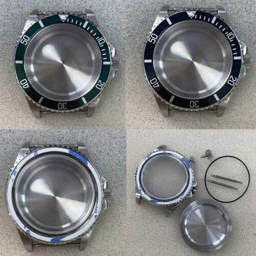 40mm Watch Case for NH35/NH36/4R36 Movement Sapphire Flat Glass Aluminum Bezel Watch Accessories Parts