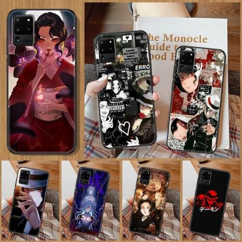Demon Slayer Kibutsuji Muzan Phone case For Samsung Galaxy Note 4 8 9 10 20 S8 S9 S10 S10E S20 Plus UITRA Ultra black silicone