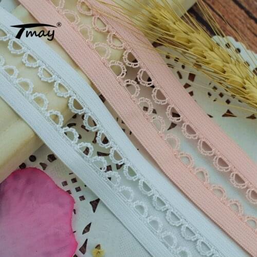 #1467 Light pink color Elastic bands for Underwear Pants Bra Lace Fabric Stretch edge Ribbon rubber bands Webbing Belt Strap
