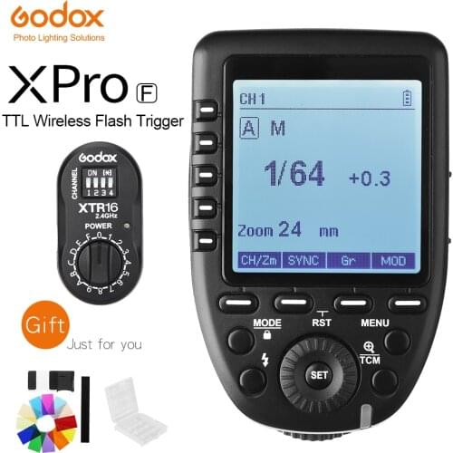 Godox XPro-F Transmitter TTL HSS 2.4G Wireless X System LCD Screen + XTR-16 Receiver for Canon DSLR Godox Stuido Flash / AD360