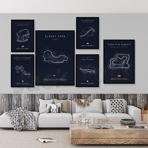 Hot Track Edition Rs Abstract F1 Race Car Circuit Poster Prints Wall Art Canvas Painting Picture Living Home Room Decor No Frame