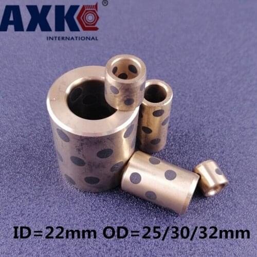 JDB Linear Graphite Copper Oil Self-lubricating Set jdb Ball Bearing Bushing Lm22 ID22mm OD 25/30/32mm 4/10pcs AXK Free Shipping