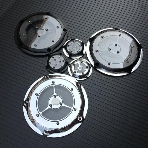 Motorcycle Derby Cover & Timing Timer Covers CNC Aluminum 5 Hole For Harley Road King Softail Dyna FLHRS FLTFB Chrome Black