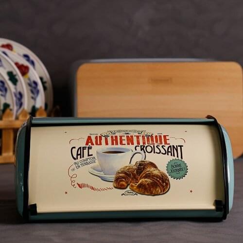 Retro Galvanized Iron Kitchen Storage Box Receives Overturned Bread And Tray Receptacle Jars ادوات مطبخ Емкости Для Путешествий