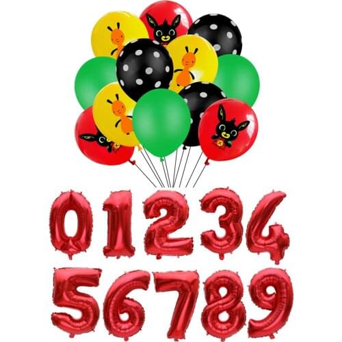 Red Rabbit Theme Latex Balloon Dot Balloon Happy Party Decorations Baby Shower Birthday Party Decor Supplies Kids Air Globos Toy