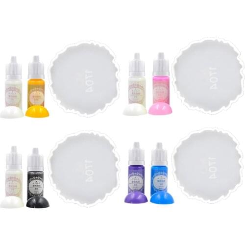 UV Resin Dye Crystal Clear Epoxy Fast Drying Silicone Coaster Molds Liquid Dyes Pigment Jewelry Crafts Making Kit DIY Craft