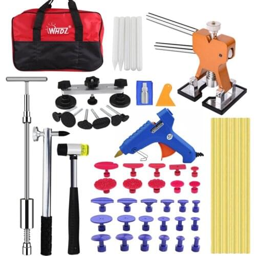 Dent Repair Puller Kit Slide Hammer T-Bar Tool with 28pcs Dent Removal Pulling Tabs for Car Auto Body Hail Damage Remover