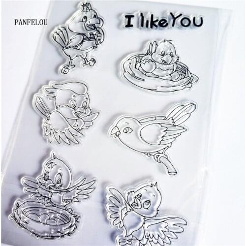 PANFELOU The bird nest Transparent Silicone Rubber Clear Stamps cartoon for Scrapbooking/DIY Easter wedding album