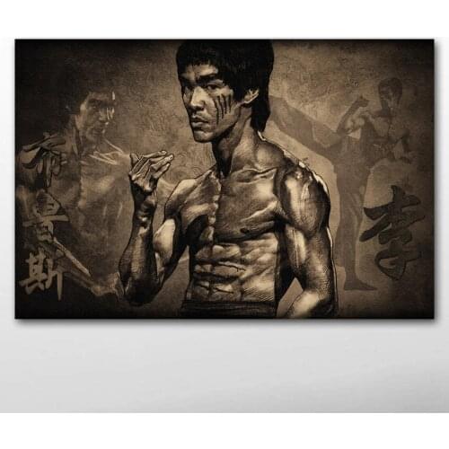 Posters and Prints Chinese Kung Fu Superstar portrait Classic Wallpaper Canvas Wall Art Paintings for Living Room Decor