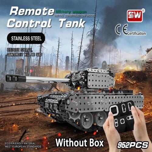 SW (RC) 006 stainless steel assembled remote control tank 952PCS wireless remote control military model toy