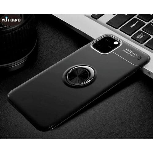 Ring Stand Silicone Case For iPhone 11Pro12 Mini 12Pro X XR XS Max 6 6S 7 8 Plus SE 2020 Case Soft Back Cover Anti-fall Case