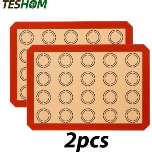 2PCS Macaron Silicone Baking Mat Pad Sheet Baking Pastry Tools Non-Stick Rolling Dough Mat For Cake Cookie Bakeware Tools