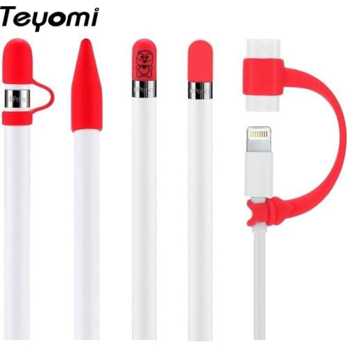 Teyomi Compatible Pencil Cap Holder Anti-lost Cap Holder Nib Cover Dust-proof Lightweight Silicone for iPad Pencil