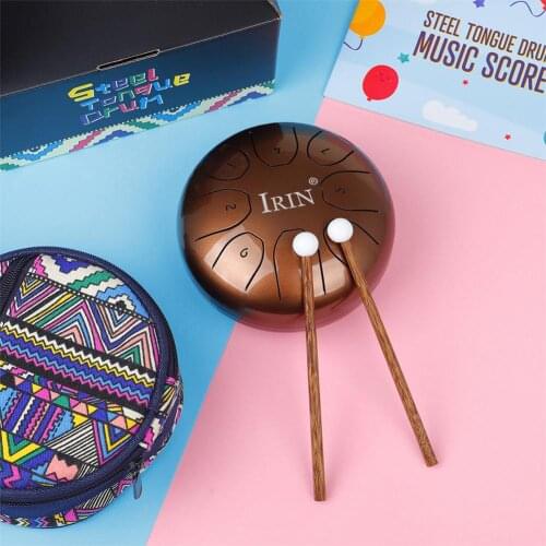 Steel Tongue Drum 8 Notes 5.5 Inch Tank Drum Handpan Drum Percussion Instrument With Drum Mallets Carry Bag