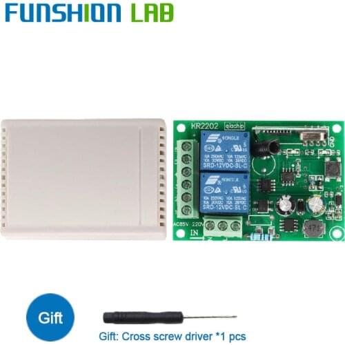FUNSHION 433 Mhz Universal Wireless Remote Control Switch AC 85V ~ 250V 110V 220V 2CH Relay Receiver + RF 433Mhz Remote Controls