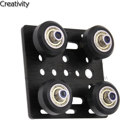 V Gantry Plat Set Special Slide Plate Pulley with Black Wheels for 2020 V-slot Aluminum Profiles Wheels 3D Printer Parts
