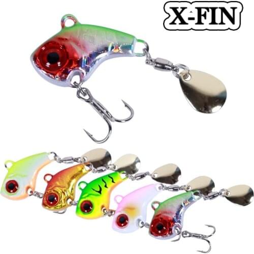 X-Fin 7g 10g 14g 20g Metal Mini VIB Spoon Spin Sequin Lure Tackle Pin Hard Bait Crankbait Vibration Spinner Sinking Fishing