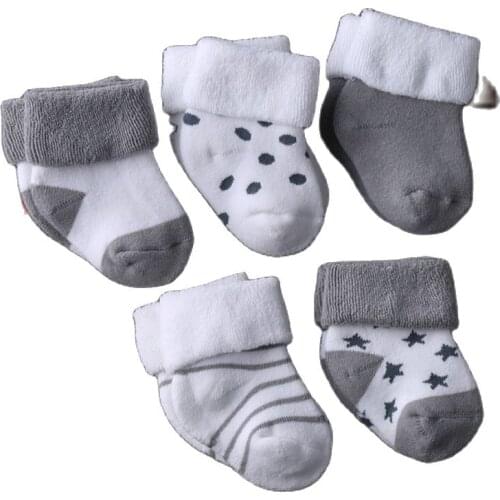 Winter Spring Hot 5Pairs Baby Cute Kids Socks NewbornToddler Soft Cotton Sock Comfortable Socks