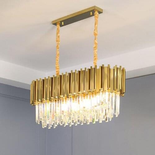 Postmodern Golden Art Deco Crystal Chandelier Lighting Lustre Suspension Luminaire Lampen For Dinning Room