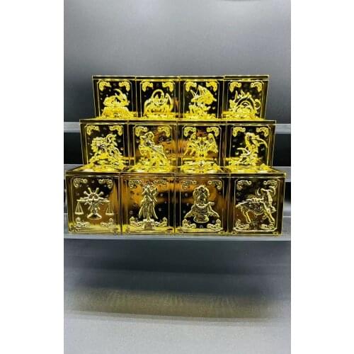 12pcs/Set Saint Seiya Myth Cloth Pandora Box Taurus Aries Gemini Leo Cancer Virgo Pisces Capricorn Aquarius PVC Action Toy Model