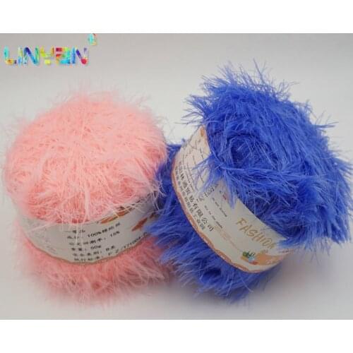2 pieces*50g Coral mink flocking fur Mohair Cashmere Yarn For knitting wool knit For Hand Knitting crochet Blended Feather t49