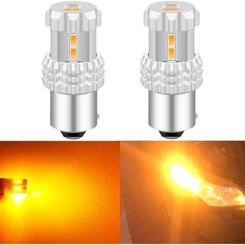 2x BAU15S 7507 PY21W 1156PY Amber Yellow 1156 1157 T20 T25 LED For Front Turn Signal Lights Direction Indicator Lamp for BMW e90