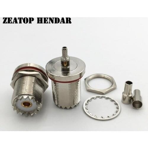 5Pcs Brass SO239 UHF Female Bulkhead Window Crimp for RG174 RG178 RG316 LMR100 Cable RF Antenna Coaxial Connector