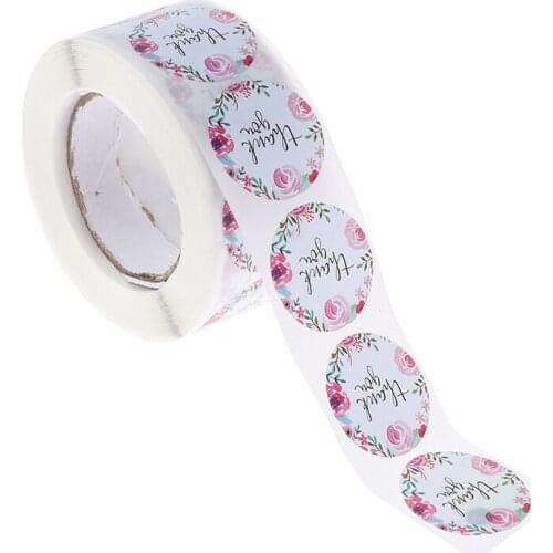 500PCS/lot Round Vintage Kraft Label Sticker Thank you DIY Multifunction Adhesive Packaging Sealing Label Sticker Gift Stickers