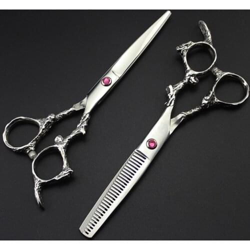 6" professional DRAGON handle hair scissors barber hair cutting hairdressing thinning scissors hairdresser scissors coiffure