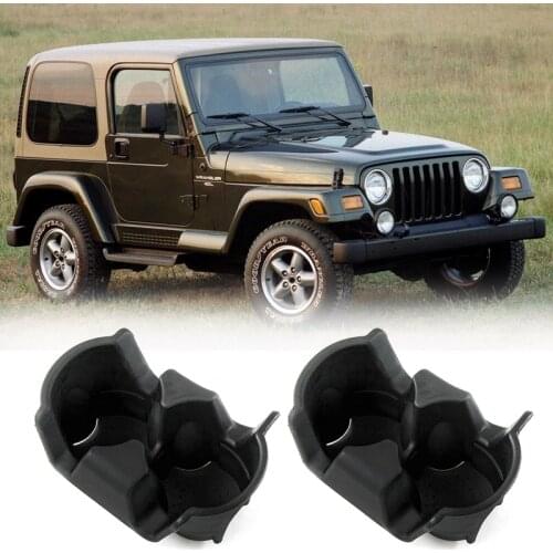 2Pcs Car Cup Holder Replacement Assembly Dual Drink Cupholder Fits for Jeep Wrangler TJ 01-06 55315038AC