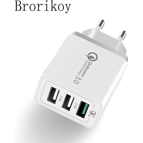 Keyounton QC3.0 Quick Charge USB Charger for iPad iPhone Samsung Adapter Universal Mobile Phone Travel 3.1A Fast Charging Device