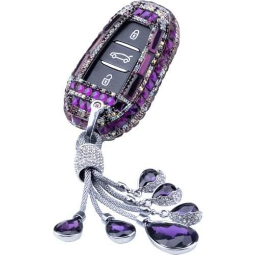 New Diamond Crystal Car Key Case Cover For Peugeot 208 DS3 DS5 DS6 5008 For Citroen C4 C5 X7 Smart Remote Key Shell Accessories