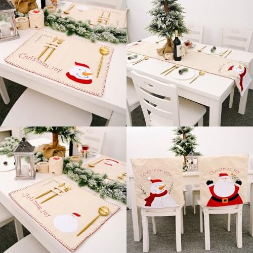 Table Flag Chair Cover Merry dining table Decor For Home Christmas Kitchen deco Santa ClausPlacemat Xmas Navidad New Year 2021