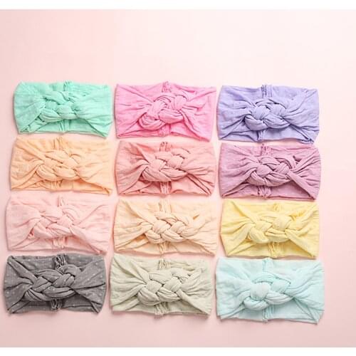 Bulk 27pc/lot Newborn Dot Prints Sailor Knots Nylon Headbands Polka Dot Girls Headband Elastic Turban Hairband Baby Head Wraps