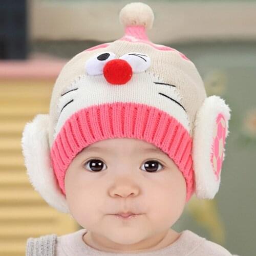 Baby Kids Hat Cotton Infant Caps Warm Ear Boys Beanies Thick Winter Girl Hats Autumn Cartoon Cap