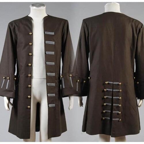 Jack Sparrow Costume Of The Caribbean Captain Cosplay Costume For Adult Men Only Jacket Coat