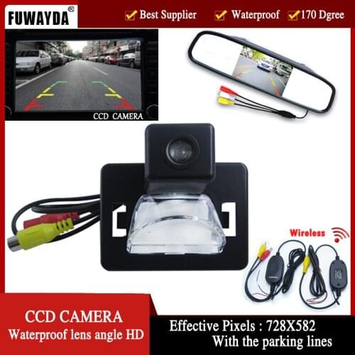 FUWAYDA Wireless Color Car Rear View Camera for Mazda 5,with 4.3 Inch Rear view Mirror Monitor HD