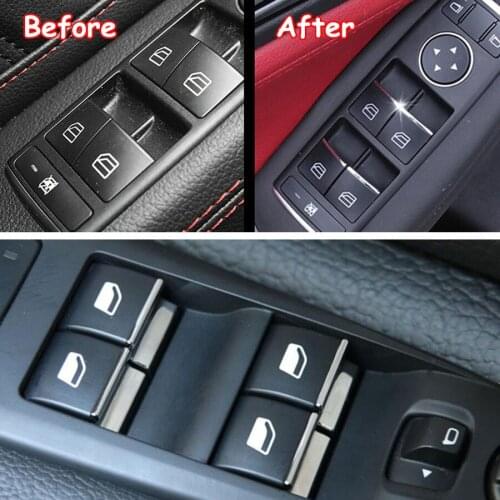 Chrome ABS Car Interior Door Window Lifter Switch Sequins Sticker Trim For Peugeot 308 408 508 2008 3008 New 3008 5008