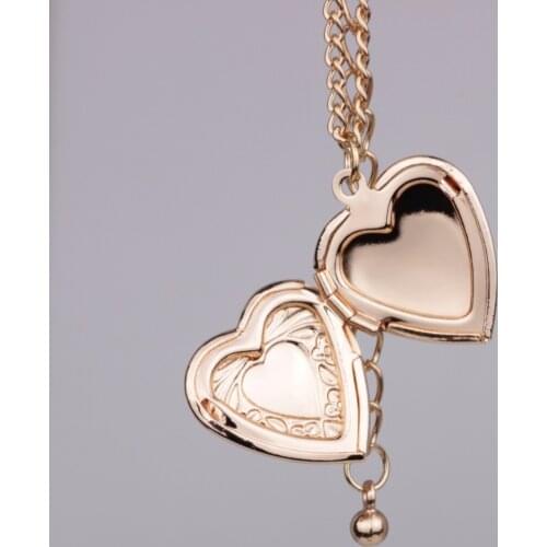 Exquisite Creative Photo Locket Pendant Jewelry Bowknot Heart Shape Open Photo Locket Necklaces Jewelry