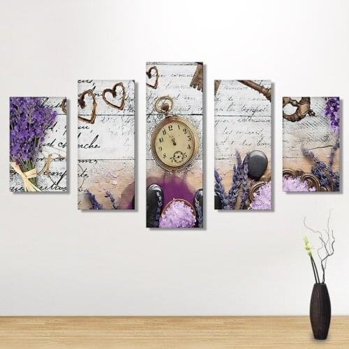 LOVE clock 5D Diamond DIY Paintings Five Connected Pieces Paste all diamonds Diamond Painting Room Home Decoration