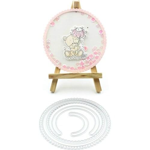 KSCRAFT Stitched Scalloped Circle Metal Cutting Dies Stencils for DIY Scrapbooking/photo album Decorative DIY Paper Cards