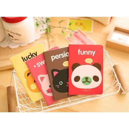 A6 Mini Kawaii Cartoon Animal Head Notebook Diary Pocket Notepad Promotional Gift Stationerykorean papelaria
